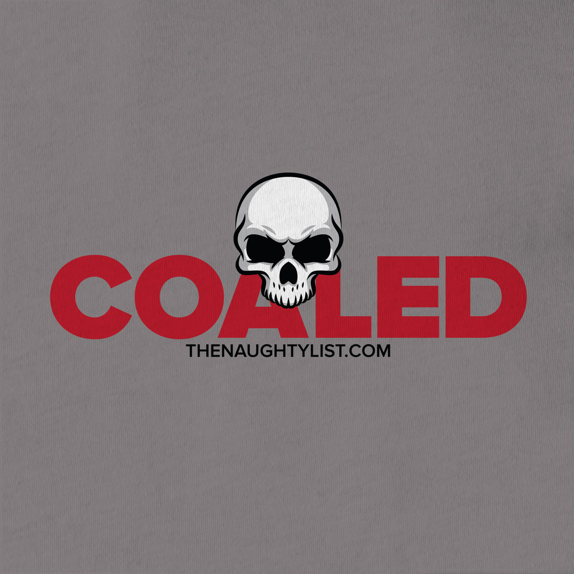 Coaled Skull - Adult Fleece Hoodie in Medium Grey and Red Print | thenaughtylist.com