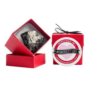 Valentine's Day Coal Lump in Shiny Red Box available at http://www.thenaughtylist.com