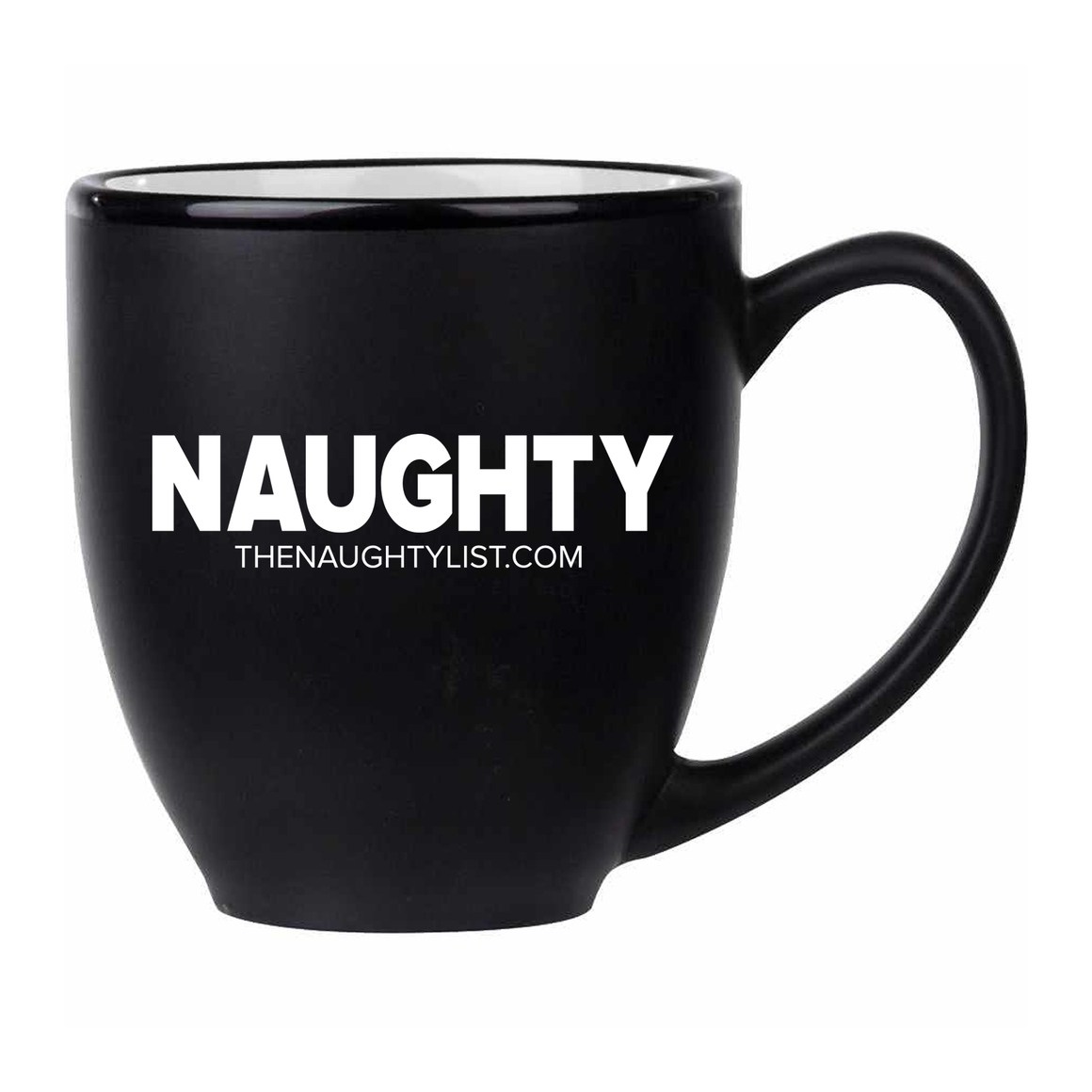"Naughty" - Black with White Coffee Cup - Kona Joe | thenaughtylist.com