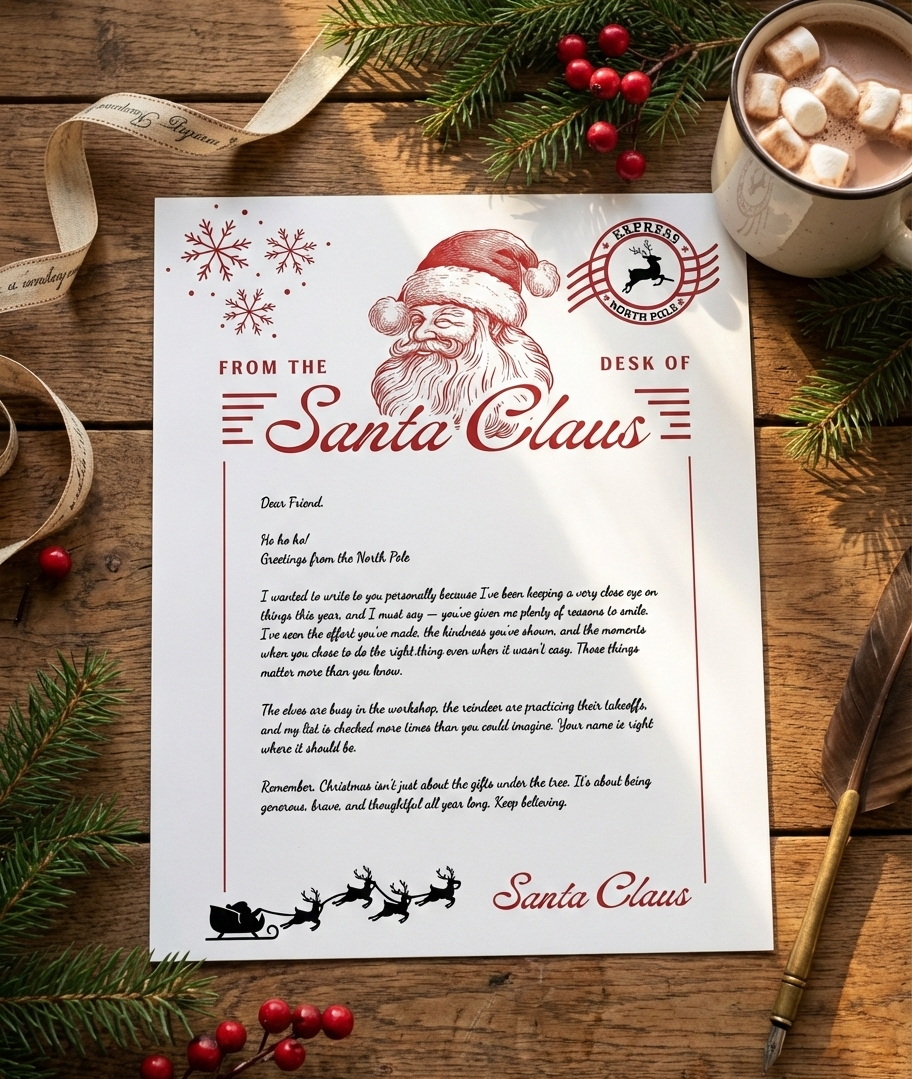 Personalized Letter From Santa Claus - Sent From the North Pole