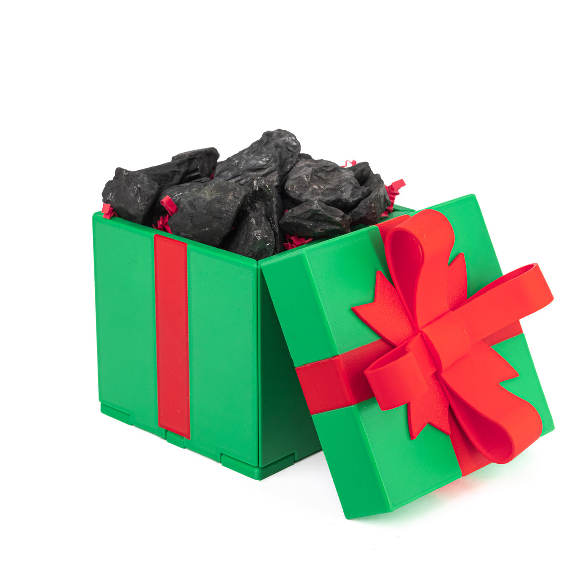 Mistletoe closed gift box with a red bow