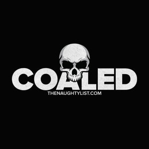 Coaled Skull - Men's T-shirt in Black Twist with White Print - Example 2 | thenaughtylist.com