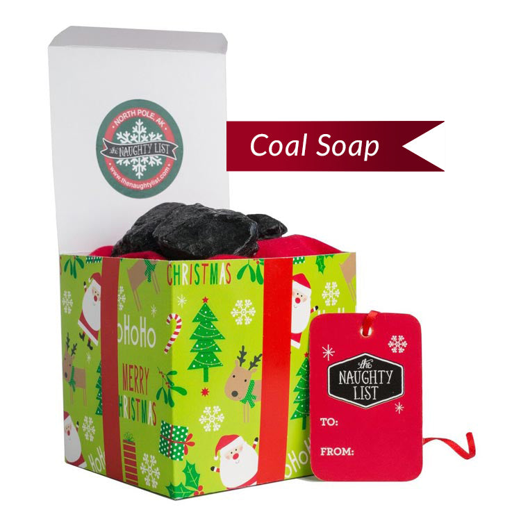 (SOAP) Christmas Lump of Coal SOAP - "HO HO HO" Packaging
