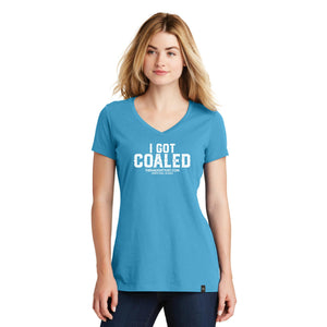 I Got Coaled - Sky Blue V-Neck T-Shirt for ladiesI | thenaughtylist.com
