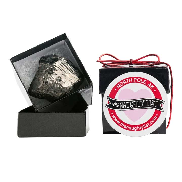 Christmas Coal Ring in a Black Ring Box by The Naughty List.