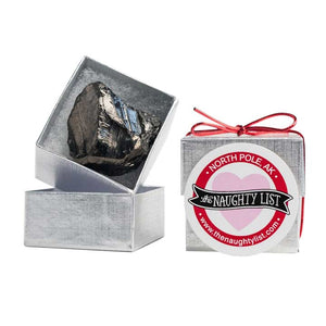 Valentine's Day Coal Lump in Silver Box available at http://www.thenaughtylist.com