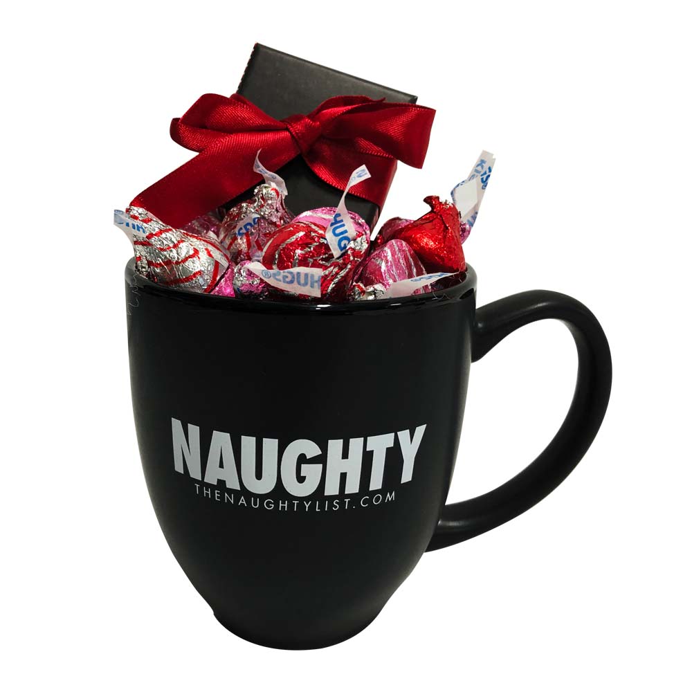 Naughty Black Coffee Mug/White Inner Finish Gift Set with Coal