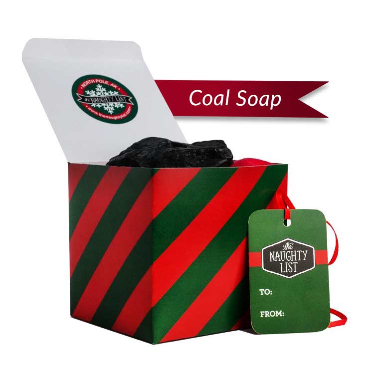 Large Lump of Coal Soap - "Traditional" packaging - Funny Christmas Gift - available at http://www.thenaughtylist.com